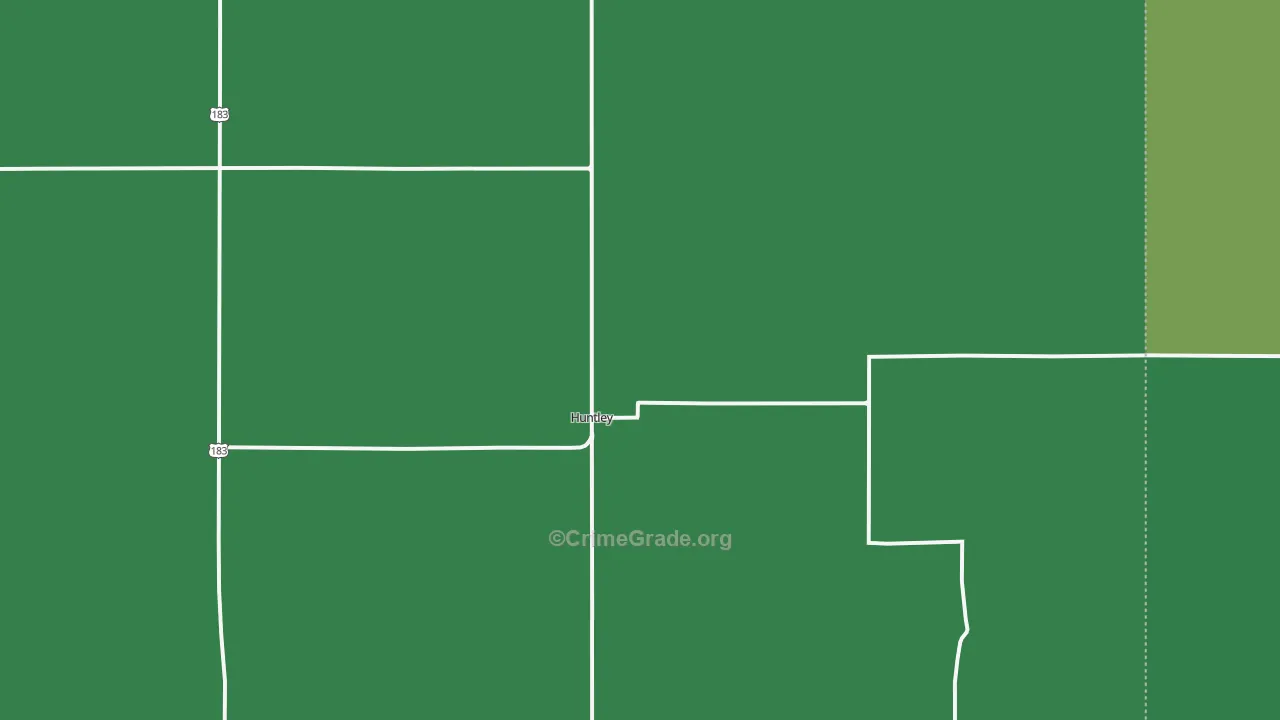 Huntley, NE Map of Vehicle Theft Rates