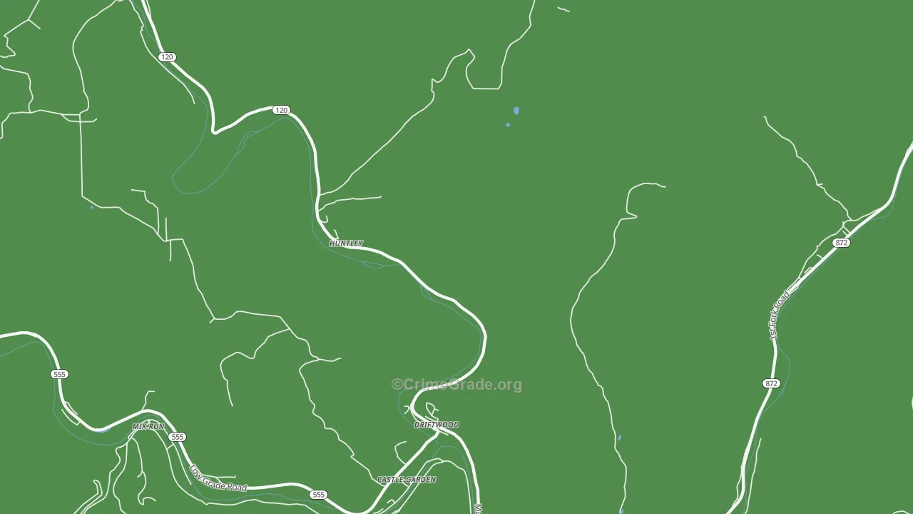 Huntley, PA Map of Vehicle Theft Rates