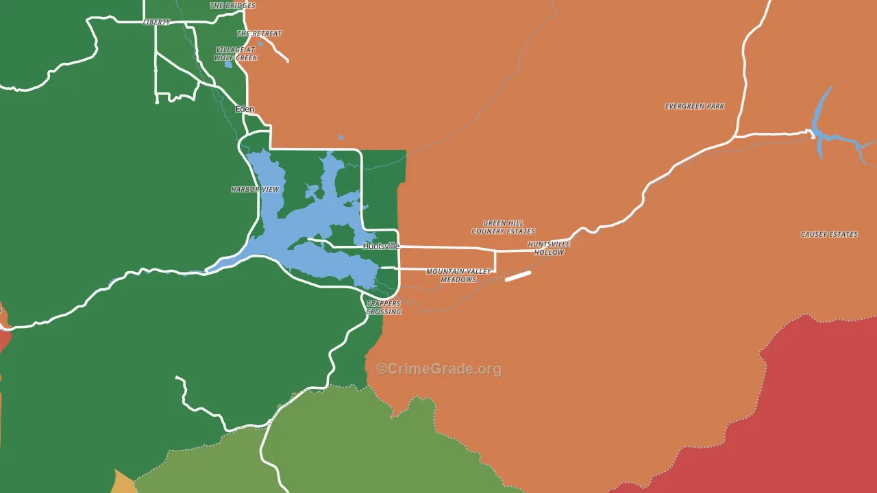 Huntsville, UT Map of Vehicle Theft Rates