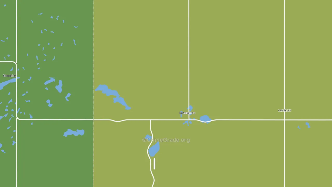 Hurdsfield, ND Map of Vehicle Theft Rates