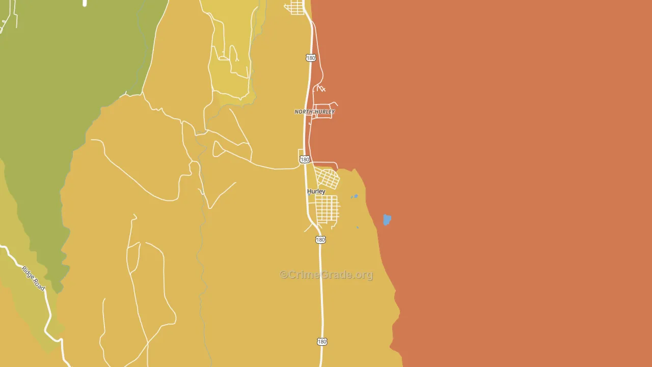 Hurley, NM Map of Vehicle Theft Rates