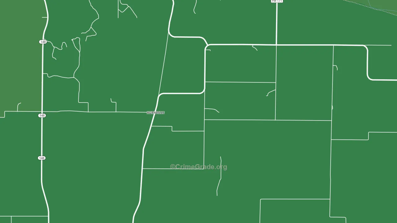 Hurnville, TX Map of Vehicle Theft Rates