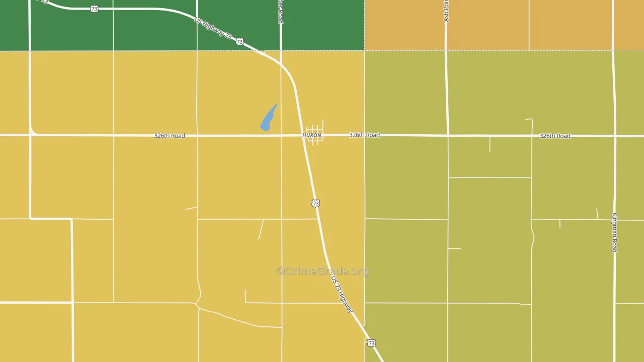 Huron, KS Map of Vehicle Theft Rates