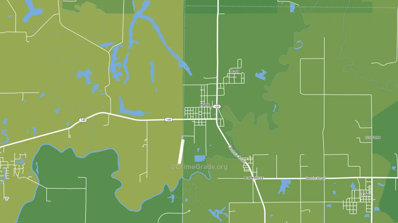 Hurst, IL Map of Vehicle Theft Rates