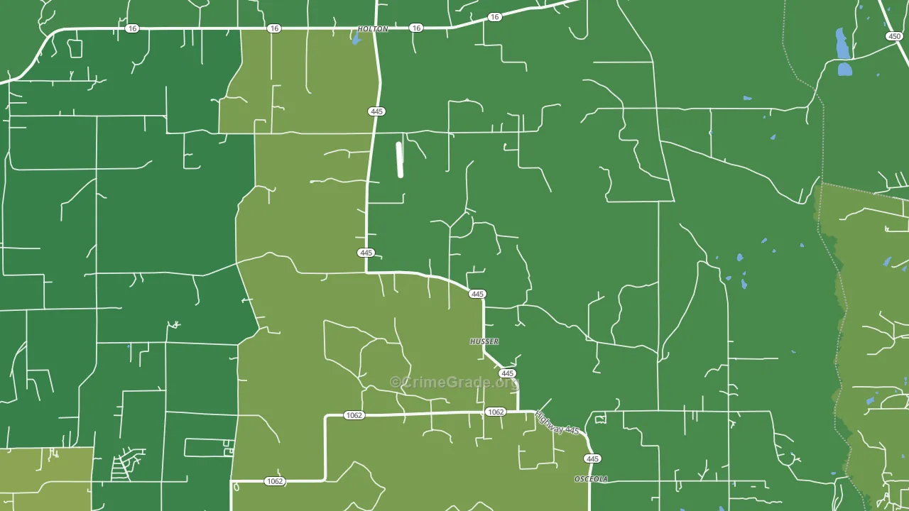 Husser, LA Map of Vehicle Theft Rates