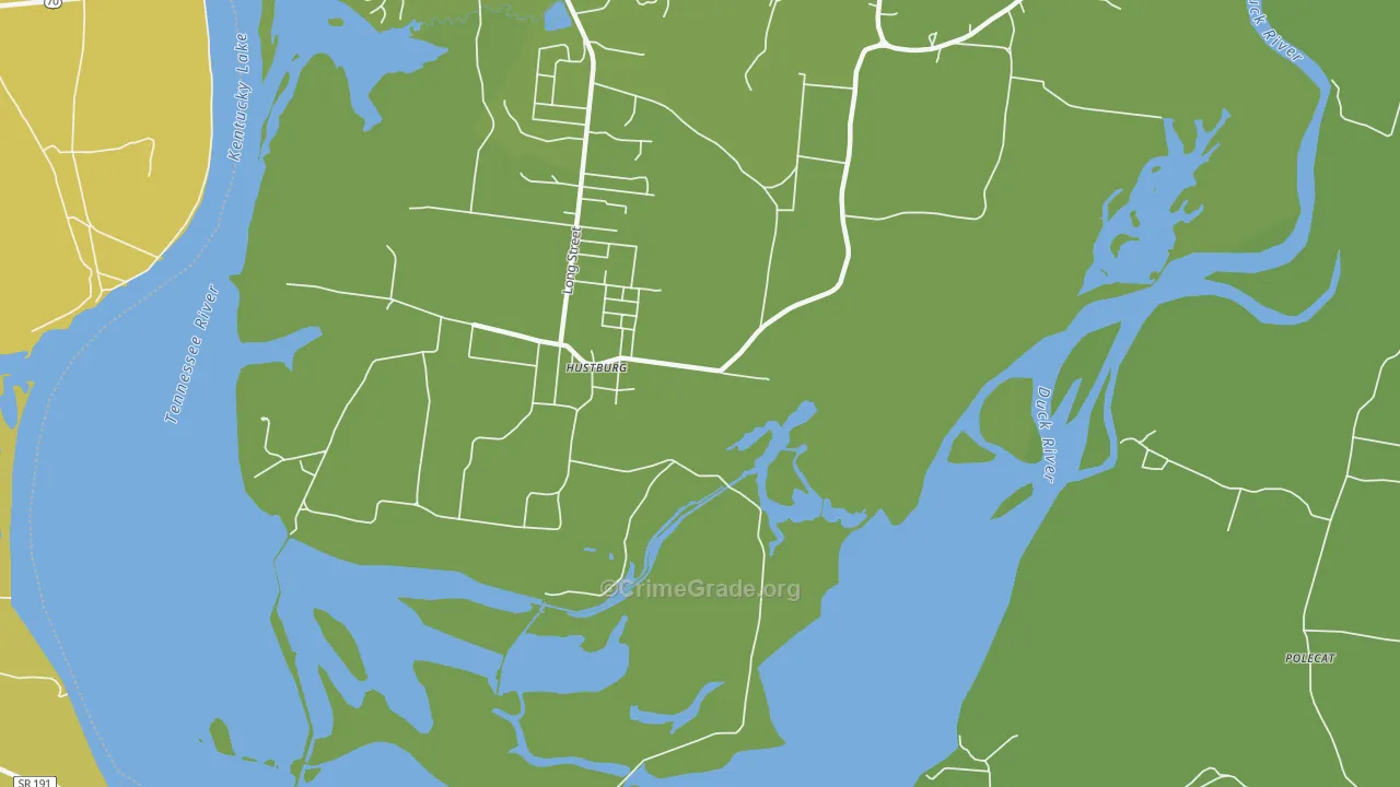 Hustburg, TN Map of Vehicle Theft Rates
