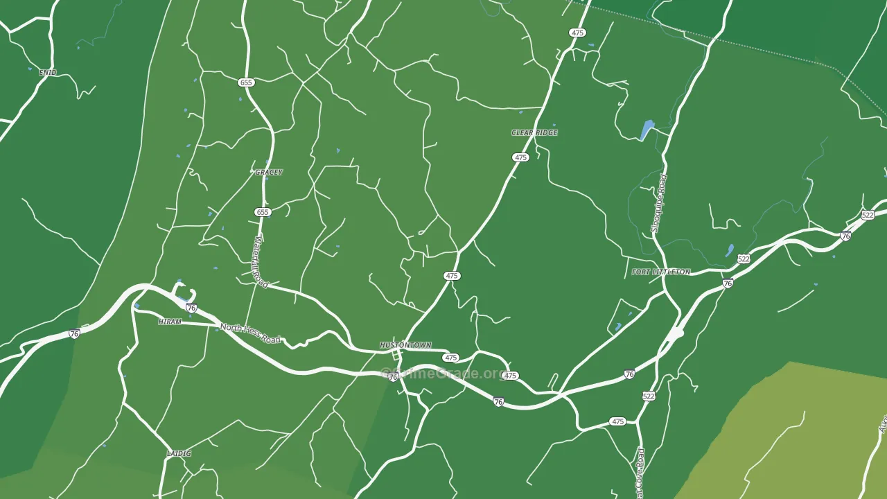 Hustontown, PA Map of Vehicle Theft Rates