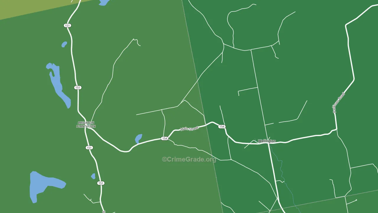 Hutchins Corner, ME Map of Vehicle Theft Rates