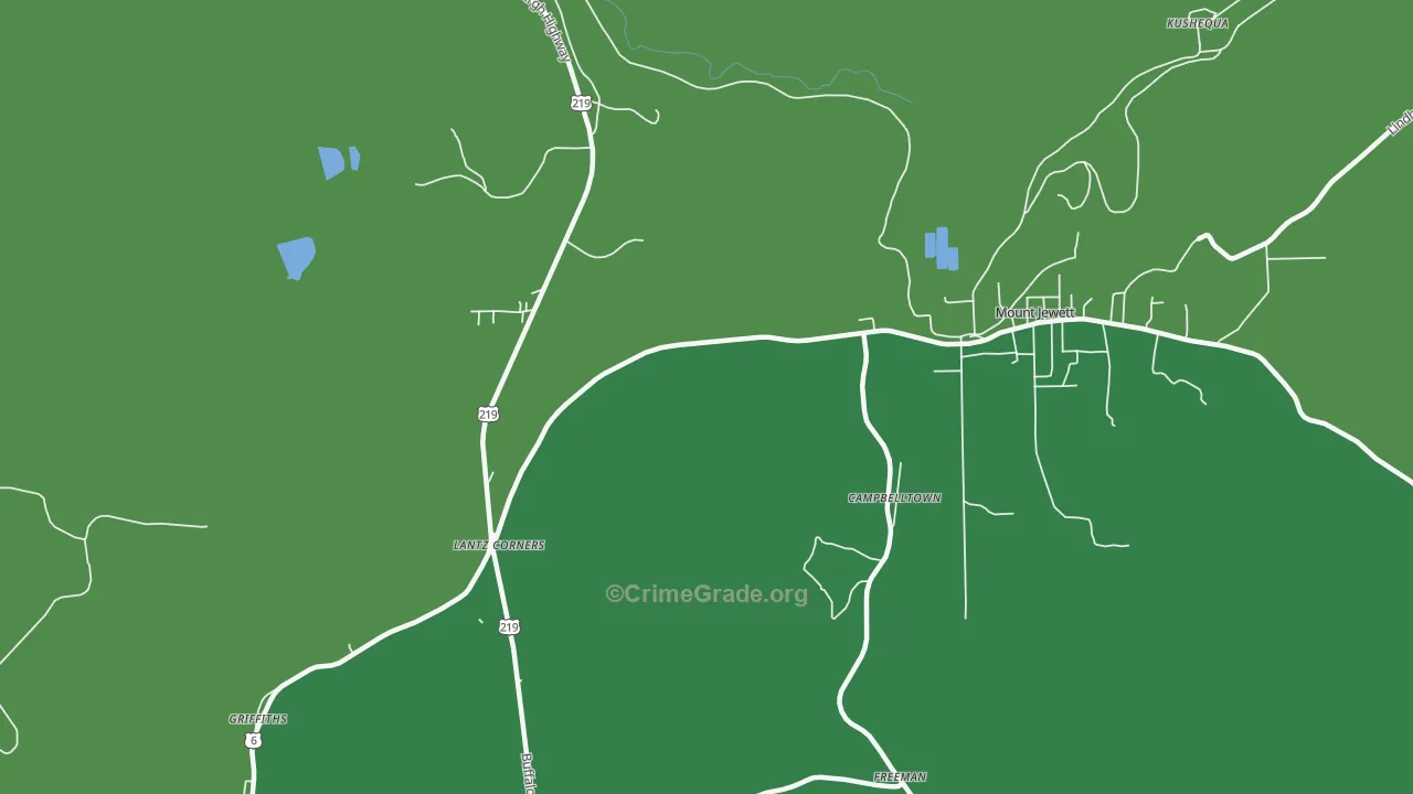 Hutchins, PA Map of Vehicle Theft Rates