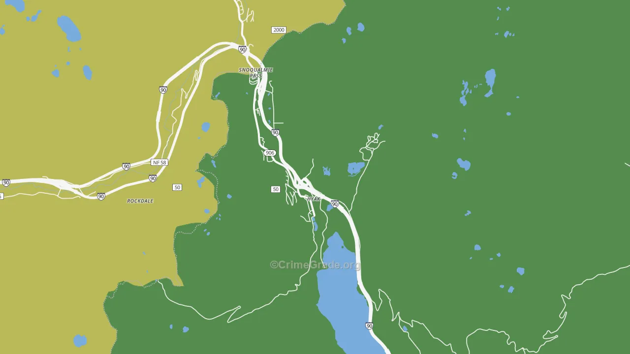 Hyak, WA Map of Vehicle Theft Rates