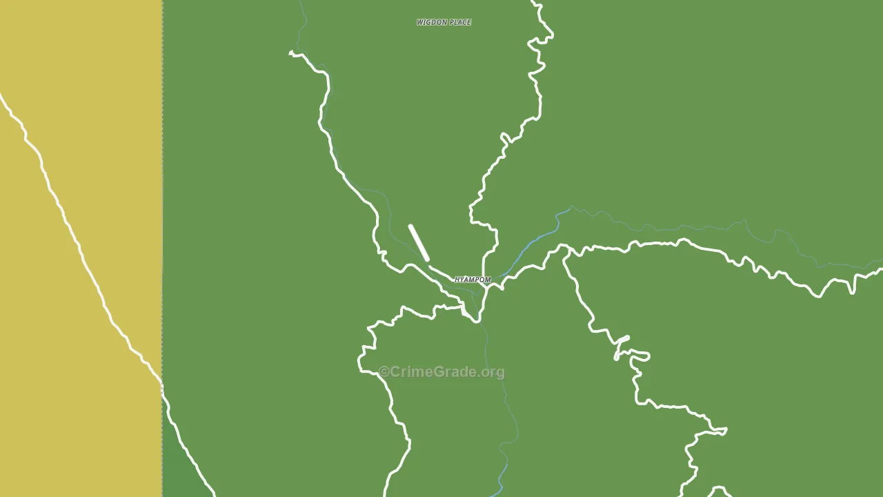Hyampom, CA Map of Vehicle Theft Rates