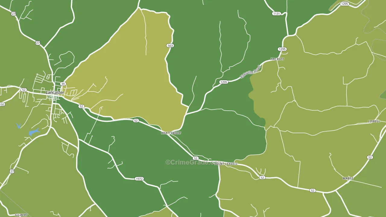 Hyattsville, KY Map of Vehicle Theft Rates