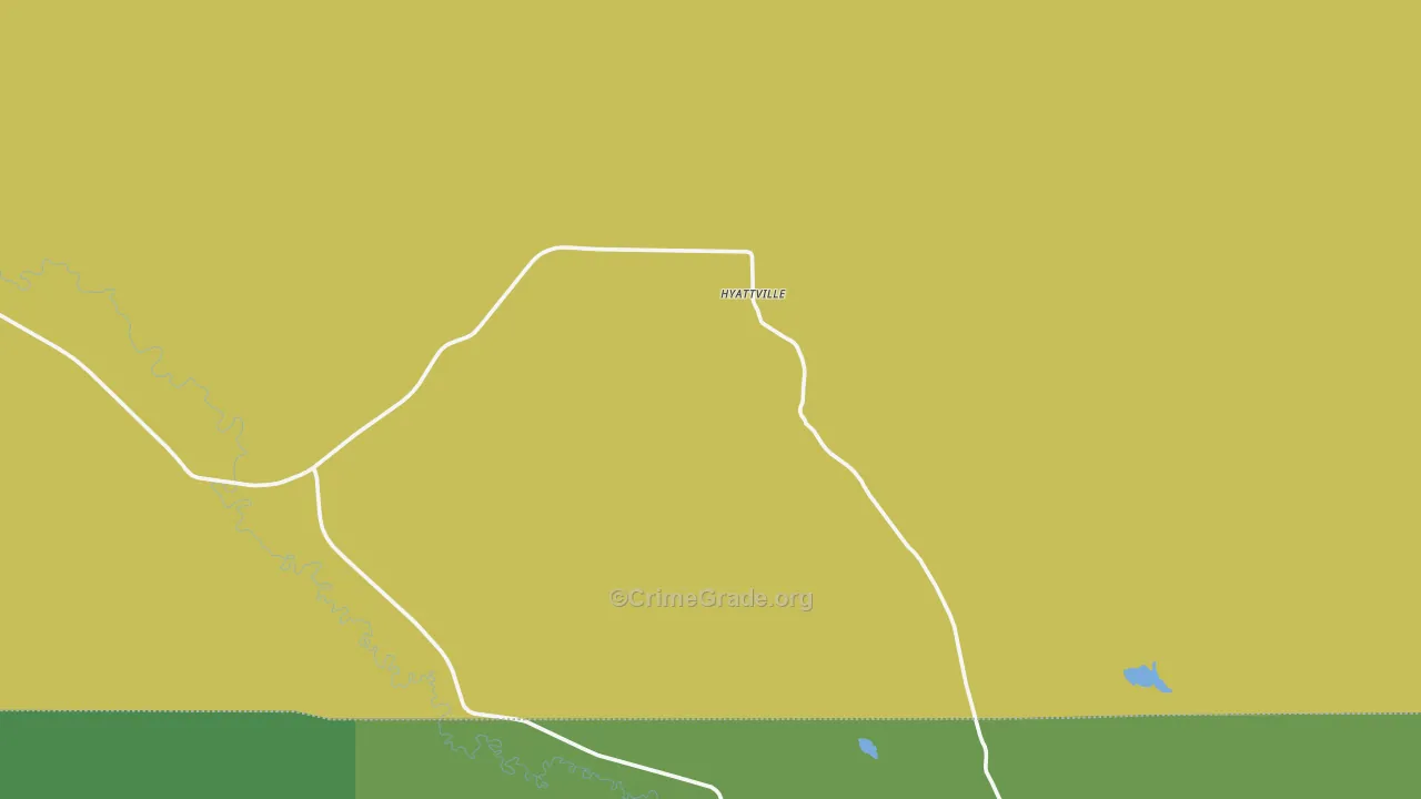 Hyattville, WY Map of Vehicle Theft Rates
