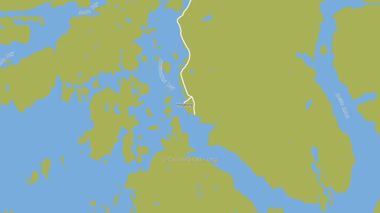 Hydaburg, AK Map of Vehicle Theft Rates