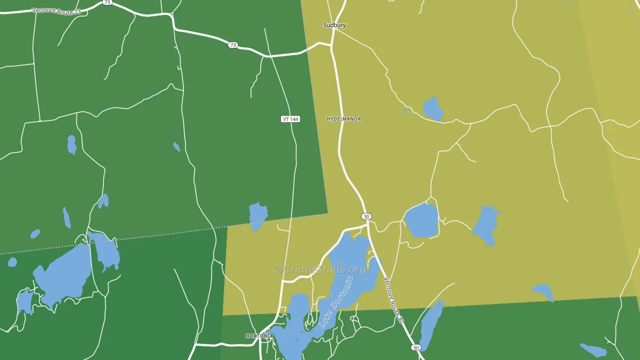 Hyde Manor, VT Map of Vehicle Theft Rates