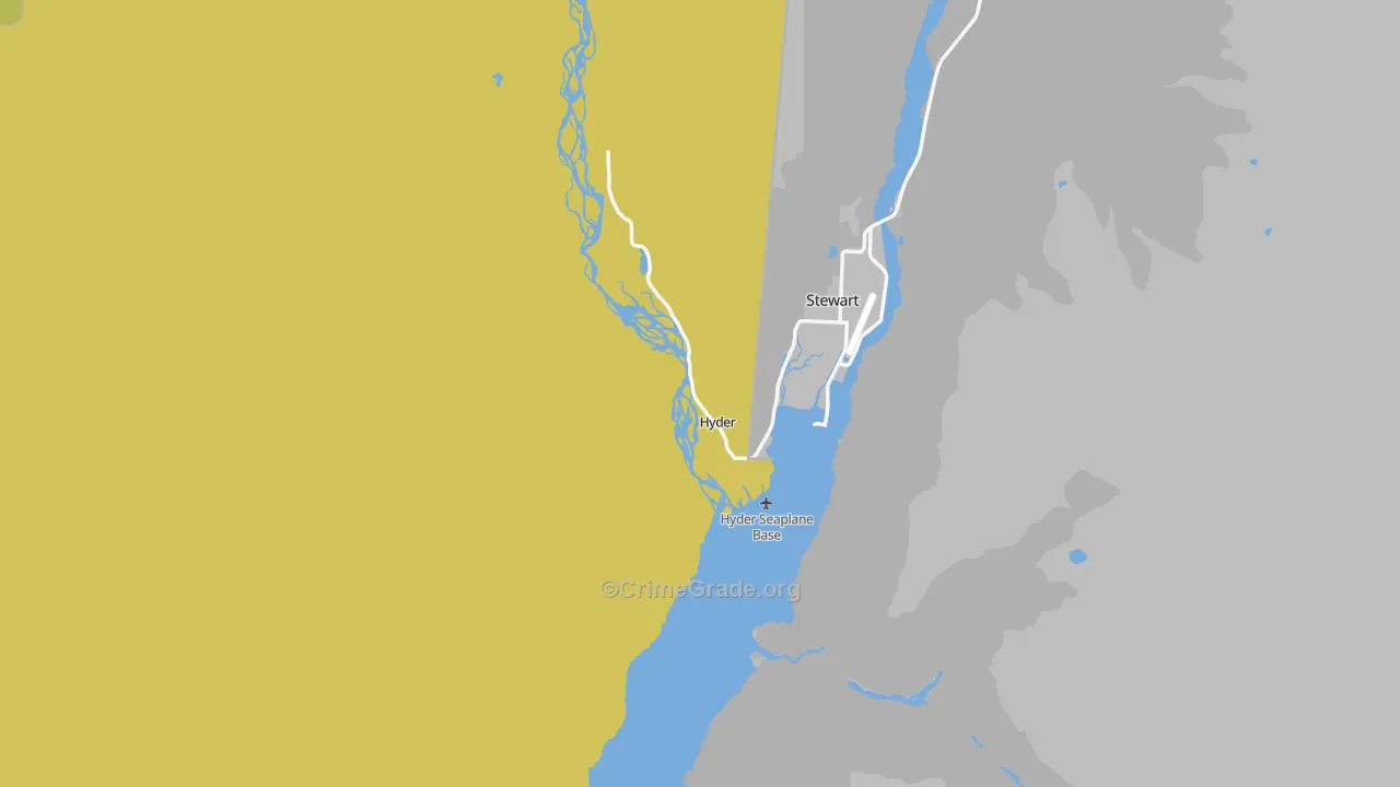 Hyder, AK Map of Vehicle Theft Rates