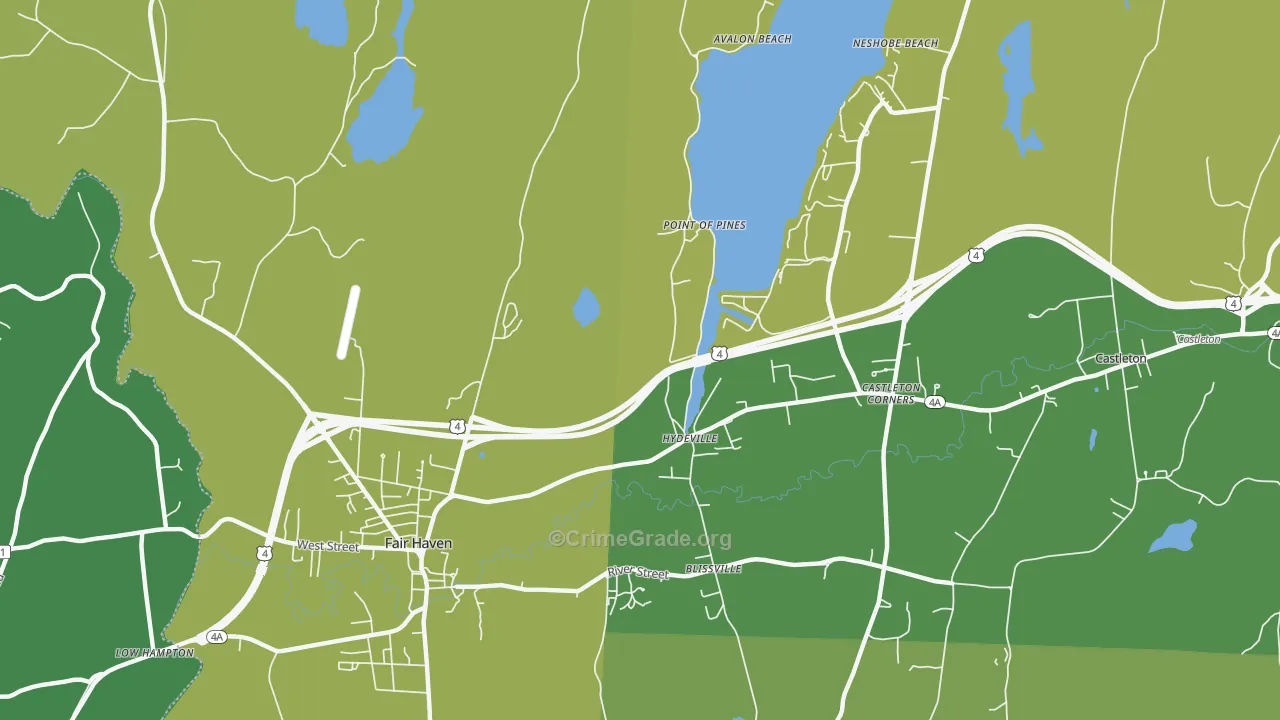 Hydeville, VT Map of Vehicle Theft Rates