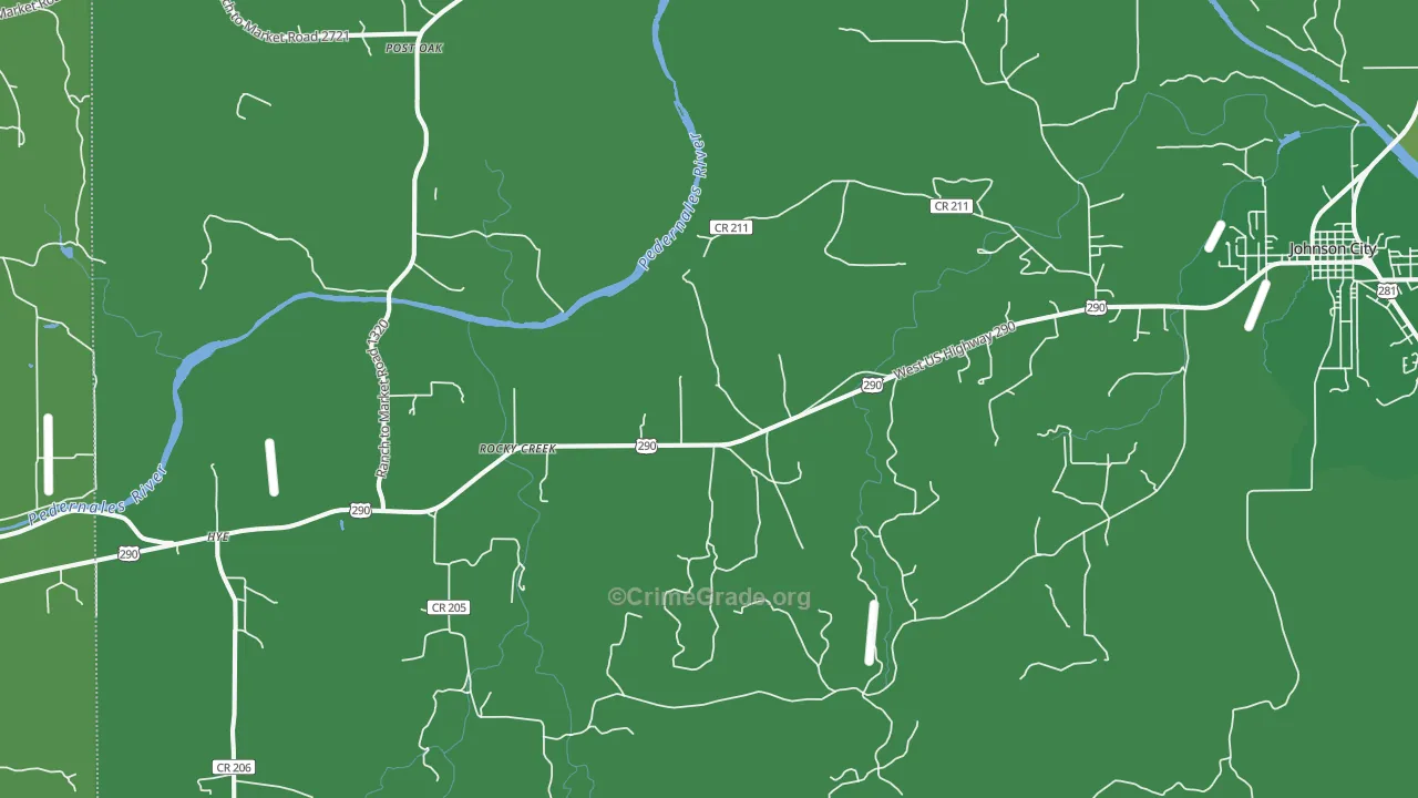 Hye, TX Map of Vehicle Theft Rates