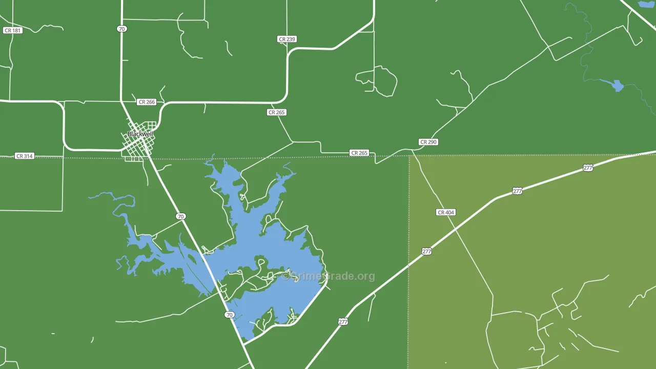 Hylton, TX Map of Vehicle Theft Rates