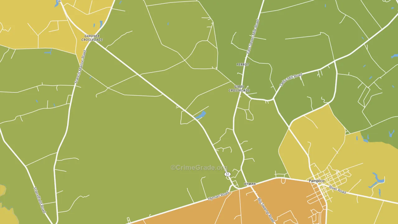 Hyman, SC Map of Vehicle Theft Rates