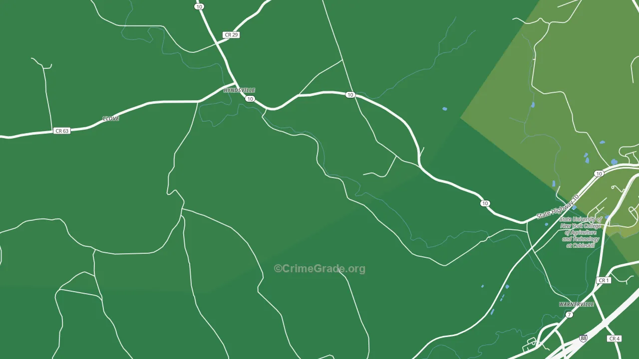 Hyndsville, NY Map of Vehicle Theft Rates