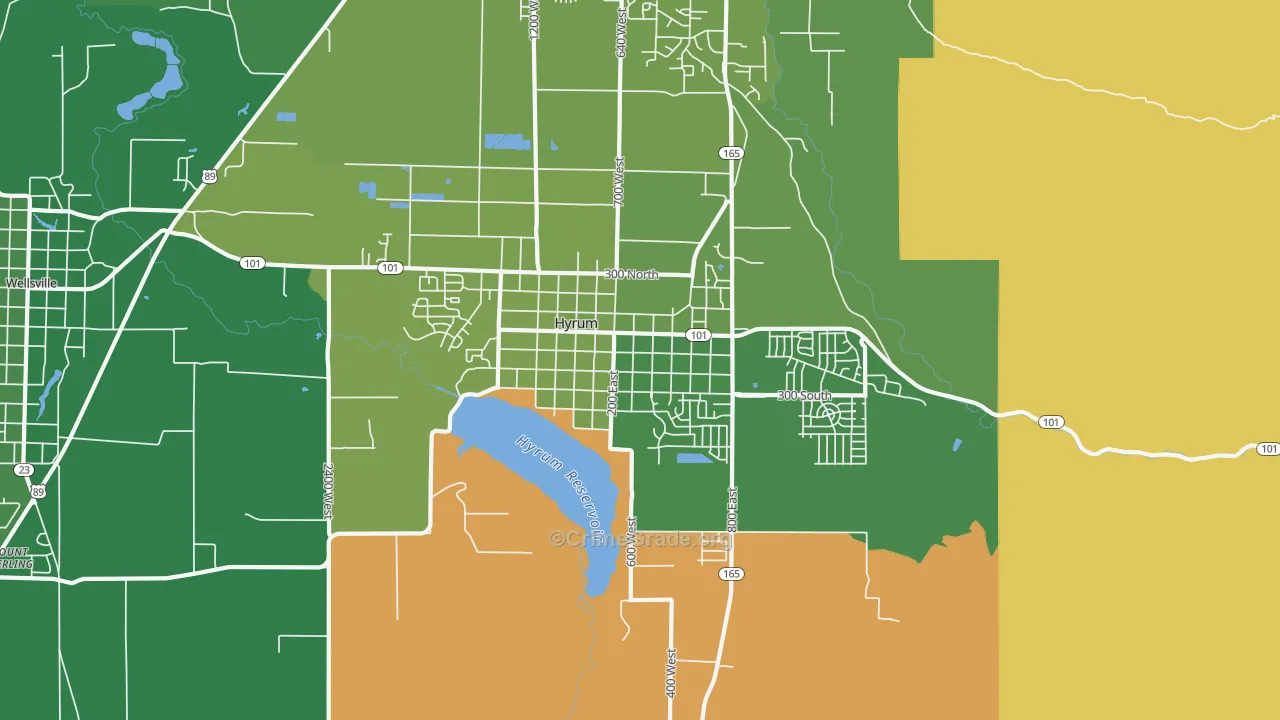 Hyrum, UT Map of Vehicle Theft Rates