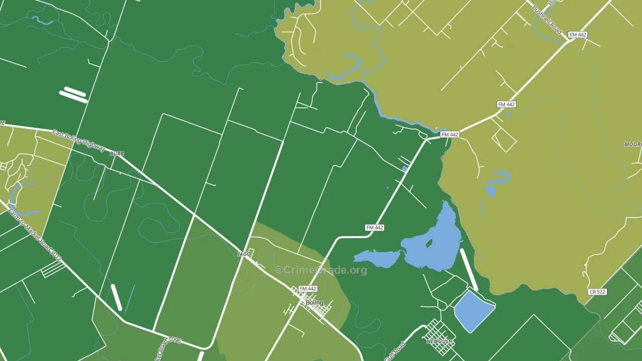 Iago, TX Map of Vehicle Theft Rates