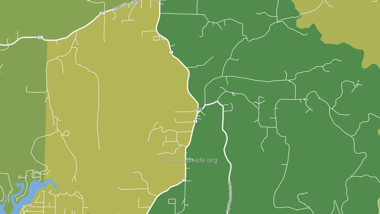 Ida, AR Map of Vehicle Theft Rates