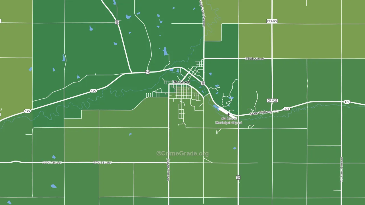 Ida Grove, IA Map of Vehicle Theft Rates