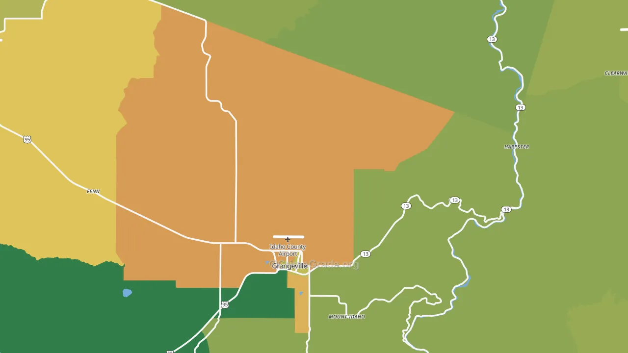 Idaho County, ID Map of Vehicle Theft Rates