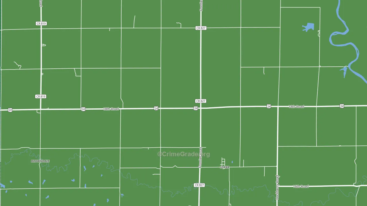 Idana, KS Map of Vehicle Theft Rates