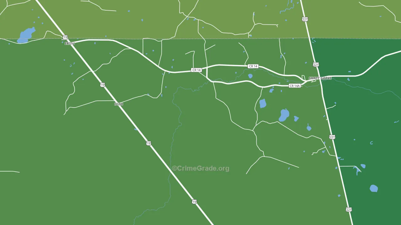 Iddo, FL Map of Vehicle Theft Rates