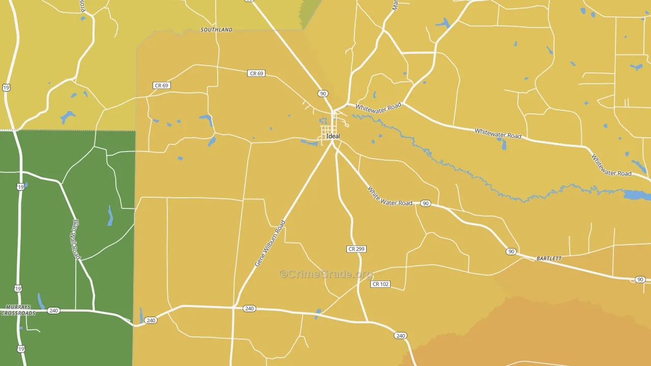 Ideal, GA Map of Vehicle Theft Rates