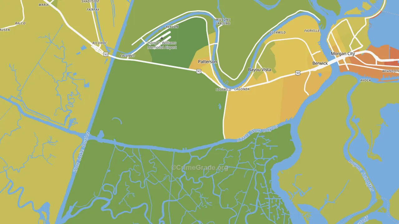 Idlewild, LA Map of Vehicle Theft Rates