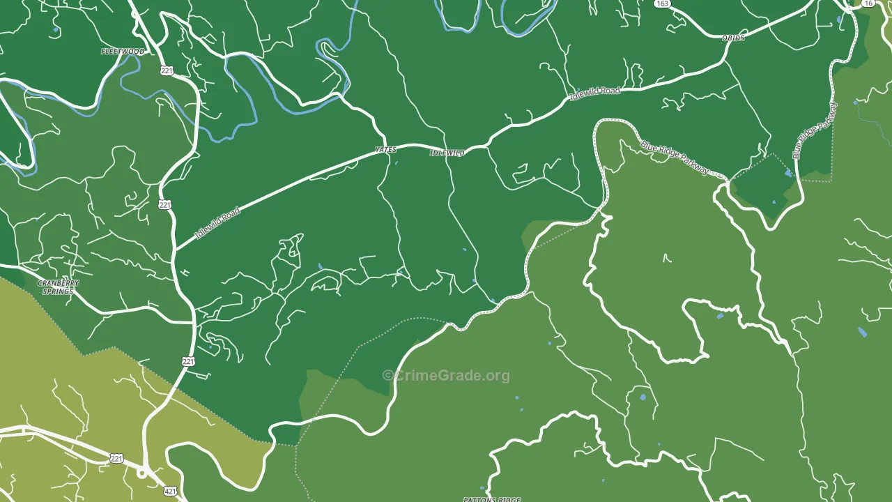 Idlewild, NC Map of Vehicle Theft Rates