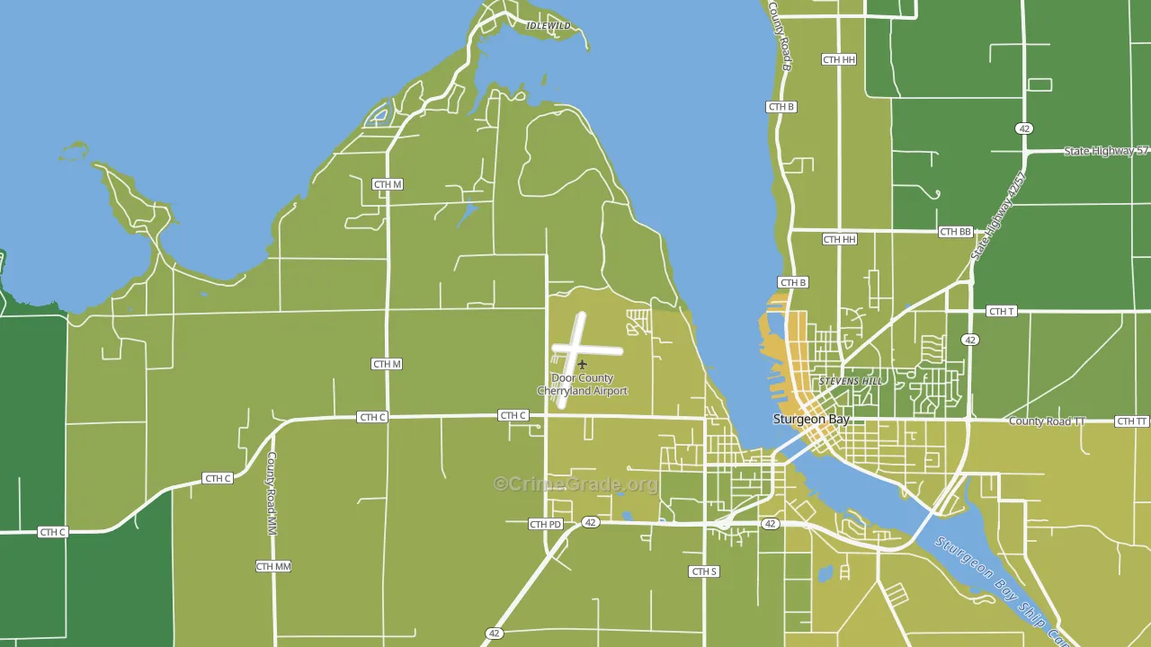 Idlewild, WI Map of Vehicle Theft Rates
