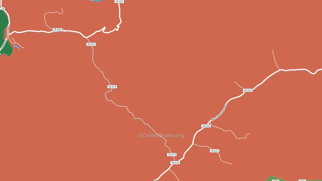 Idlewilde, VA Map of Vehicle Theft Rates