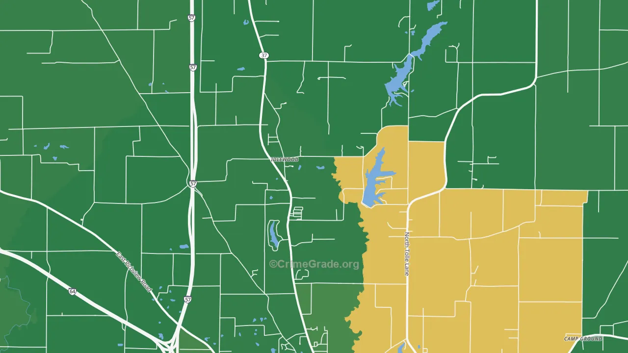 Idlewood, IL Map of Vehicle Theft Rates