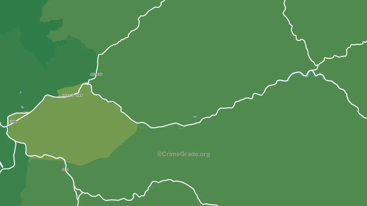 Idleyld Park, OR Map of Vehicle Theft Rates