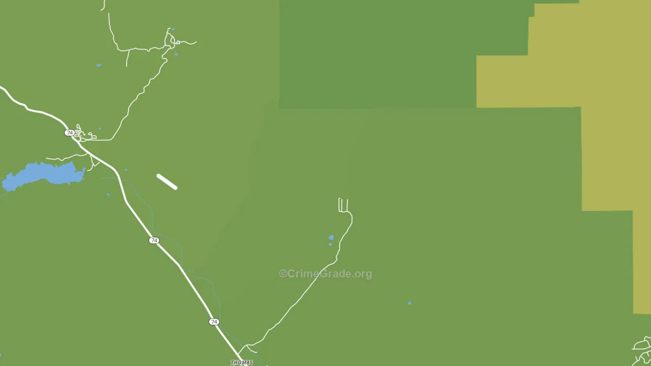 Idyllwild, CA Map of Vehicle Theft Rates