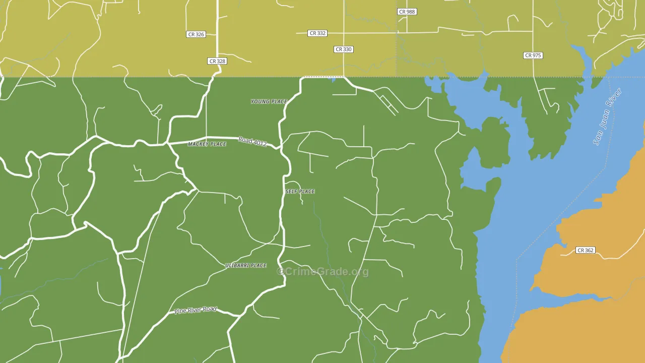 Ignacio, NM Map of Vehicle Theft Rates