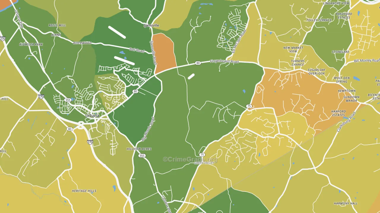 Ijamsville, MD Map of Vehicle Theft Rates