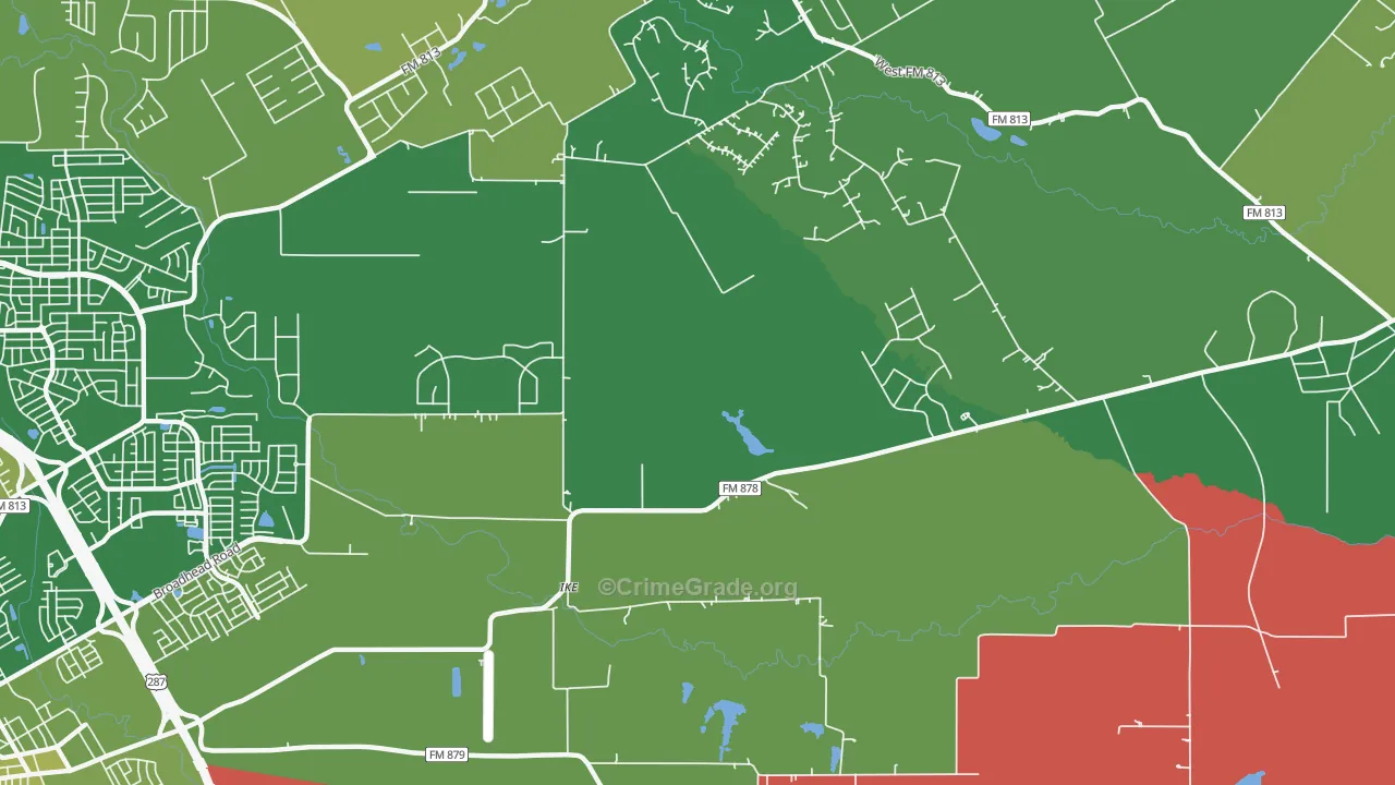 Ike, TX Map of Vehicle Theft Rates