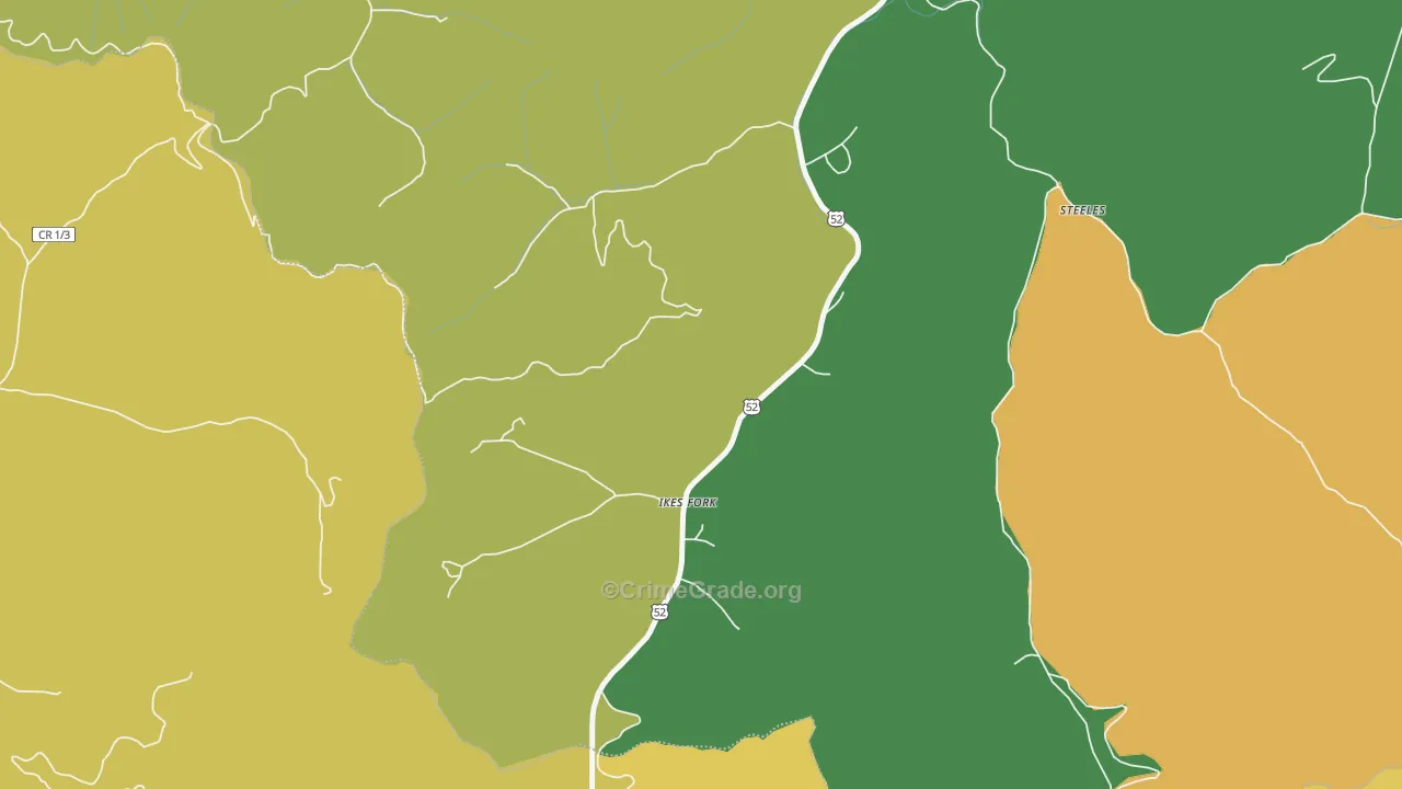 Ikes Fork, WV Map of Vehicle Theft Rates