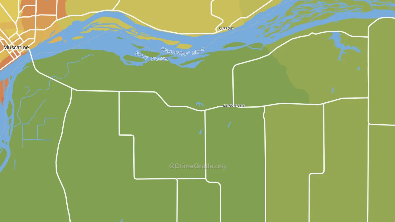 Illinois City, IL Map of Vehicle Theft Rates