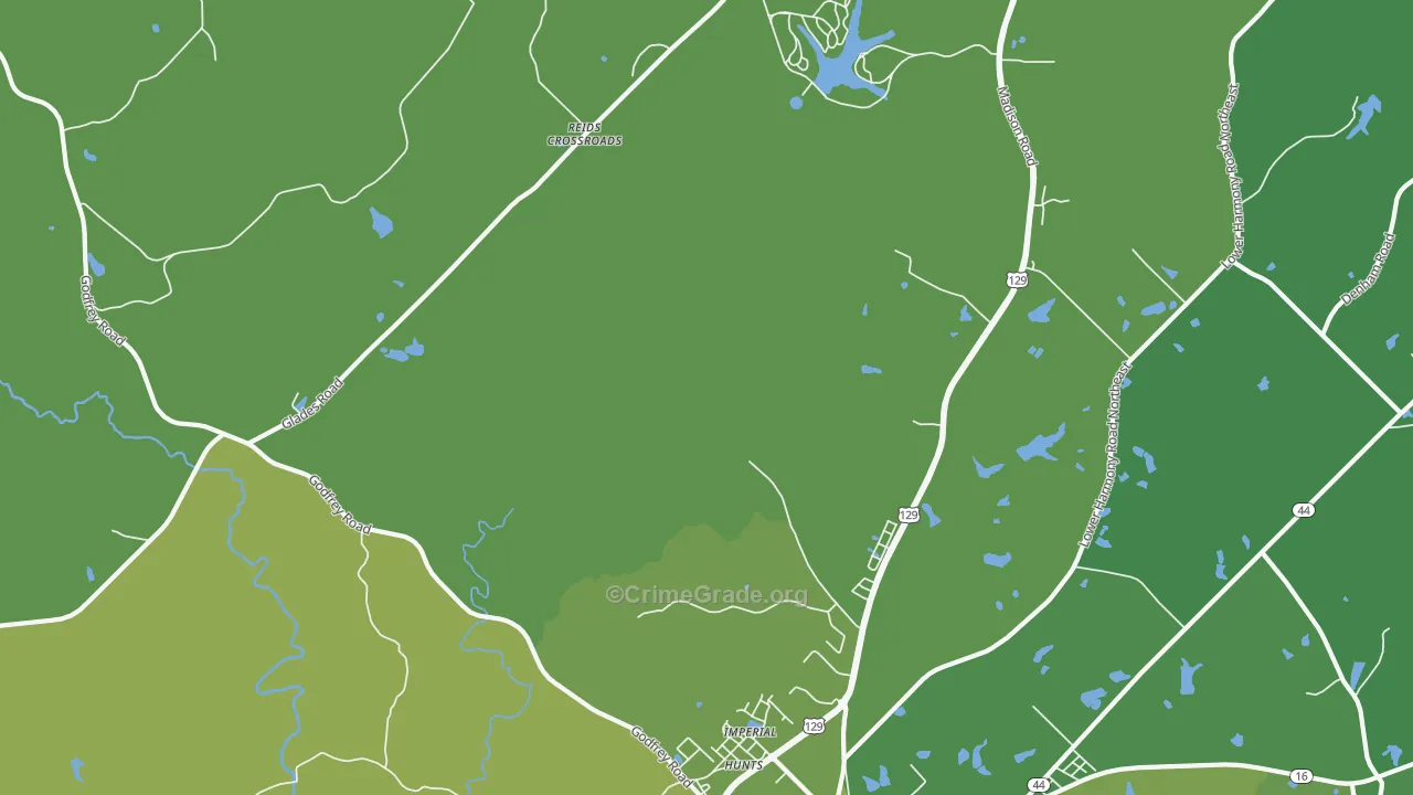 Imperial, GA Map of Vehicle Theft Rates