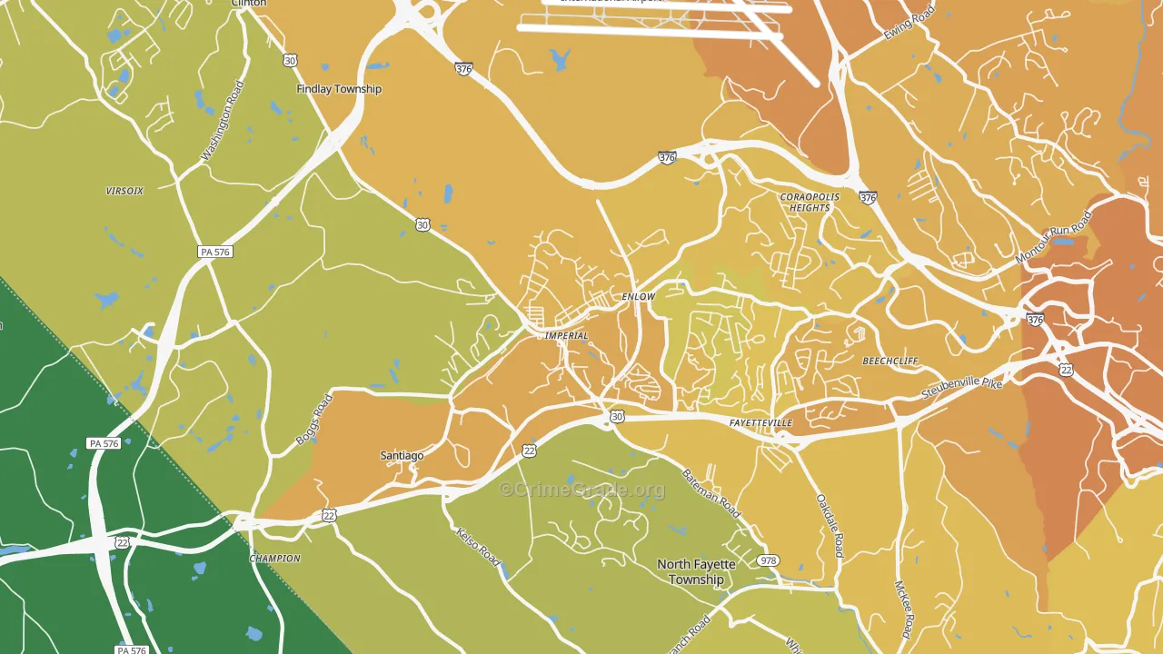Imperial, PA Map of Vehicle Theft Rates