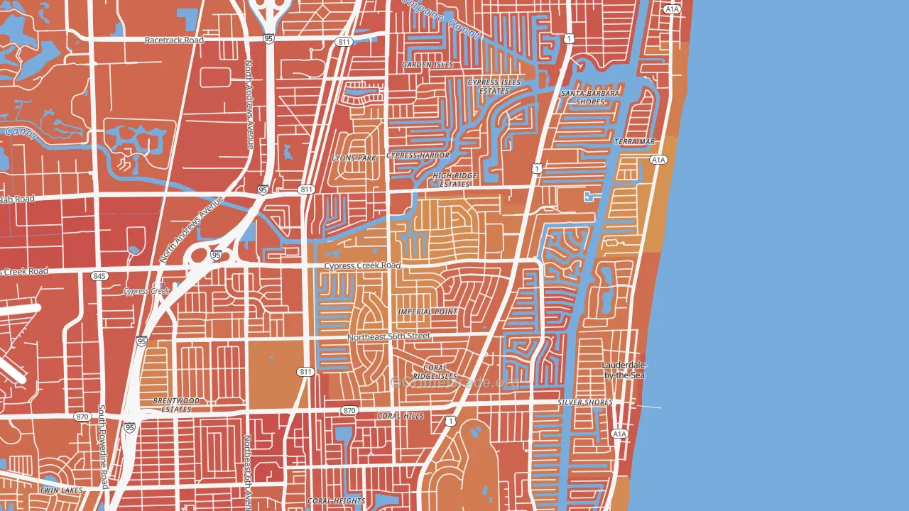 Imperial Point, Fort Lauderdale, FL Map of Vehicle Theft Rates