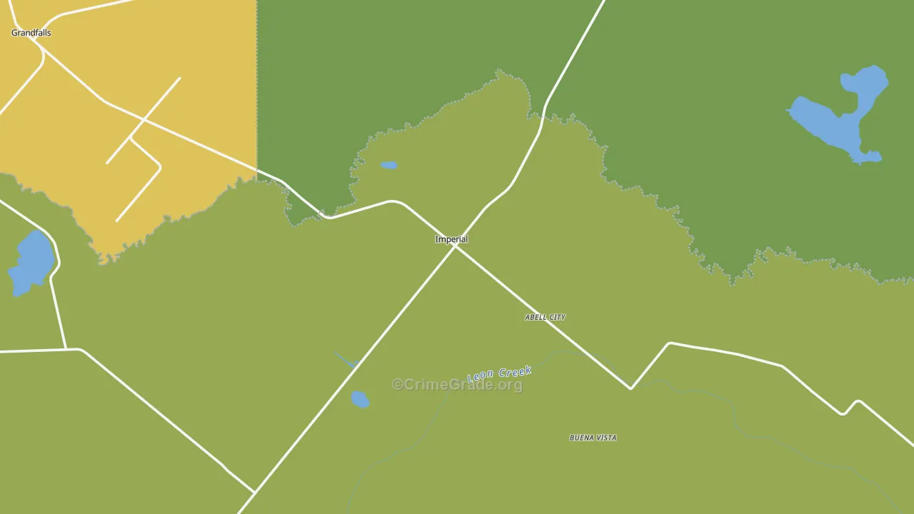 Imperial, TX Map of Vehicle Theft Rates