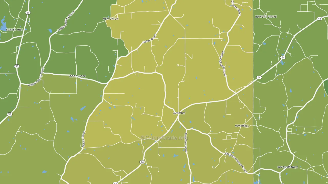 Improve, MS Map of Vehicle Theft Rates